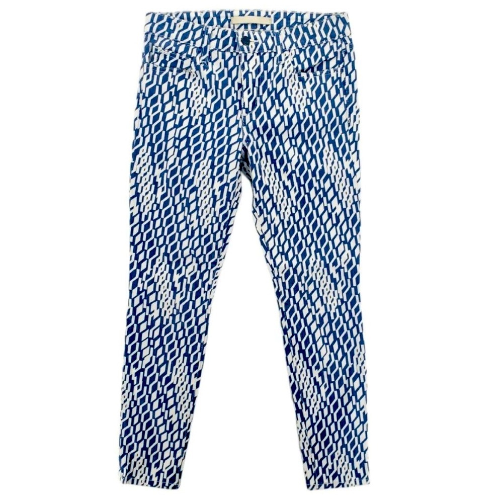 JOE’S ‘The High Water’ Royal Diamond Geometric Print Crop‎ Skinny Jeans Sz 29